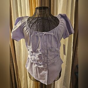 Harve Benard Light Purple Short Sleeve Blouse